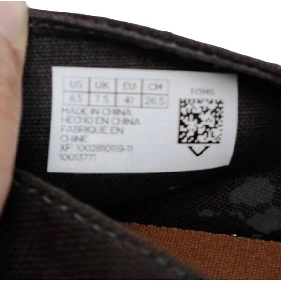 New TOMS Charcoal Pico Canvas Loafer Flat Sneakers Size 8.5 Slip on Round Toes - Picture 11 of 14